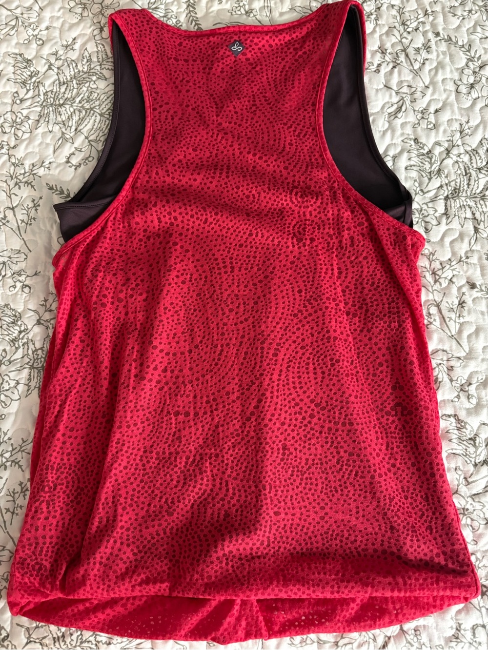 Prana Red Racerback Performance Tank with Black Inner Layer - Picture 3 of 3